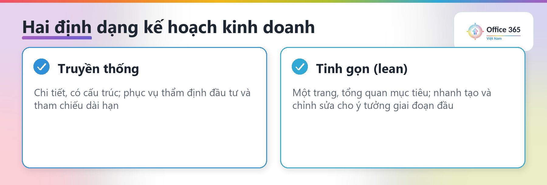 So sánh kế hoạch kinh doanh truyền thống và kế hoạch tinh gọn