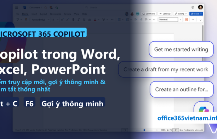 Copilot trong Word, Excel, PowerPoint — điểm truy cập mới