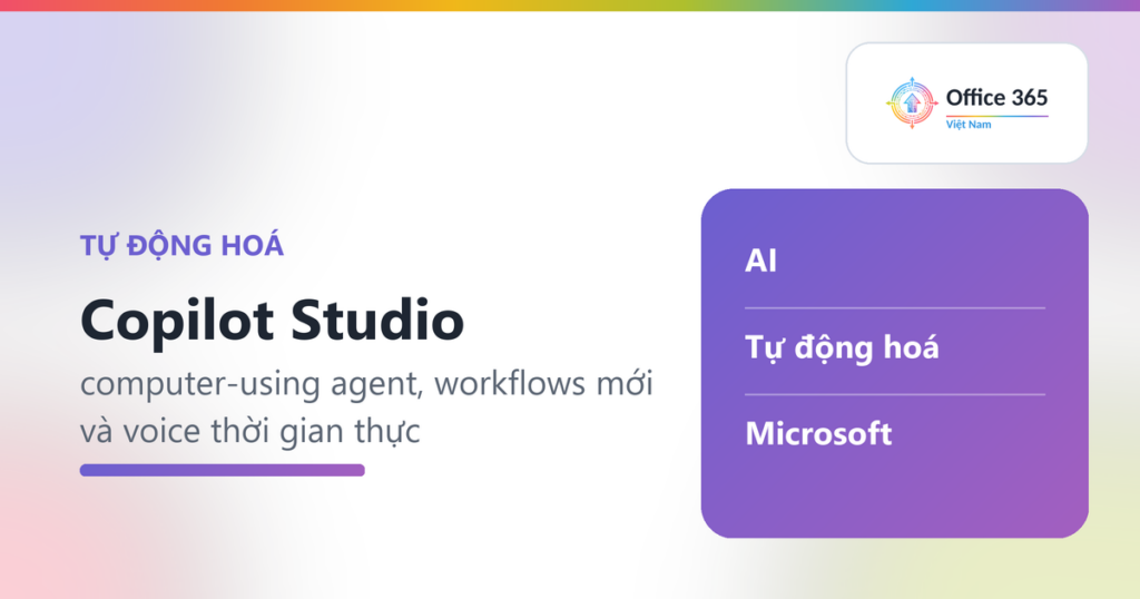 Copilot Studio: computer-using agent, workflows mới và voice thời gian thực