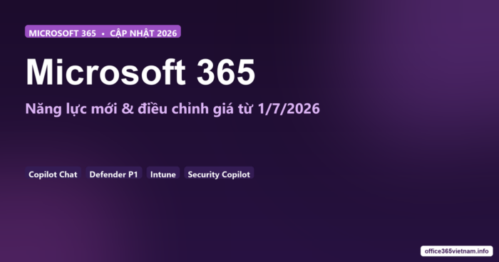 Microsoft 365 — Microsoft 365 cập nhật năng lực mới và điều chỉnh giá từ 1/7/2026