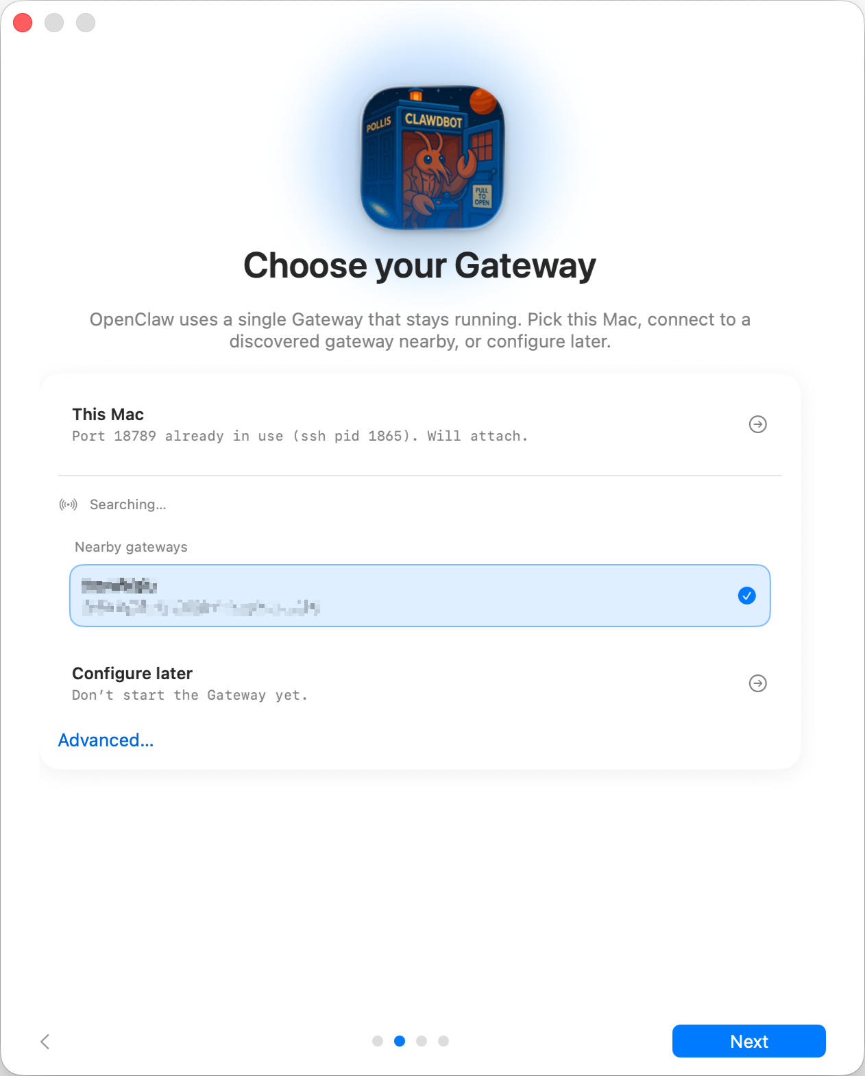 Thiết lập gateway trong OpenClaw trên macOS