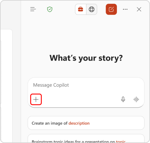 Khung chat Copilot trong PowerPoint với nút Add Content