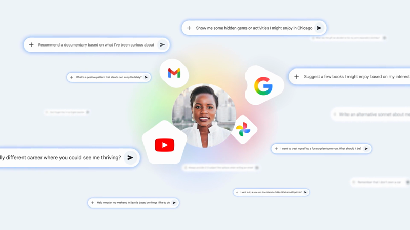 Các gợi ý cá nhân hoá của Gemini kết nối Gmail, YouTube và ứng dụng Google