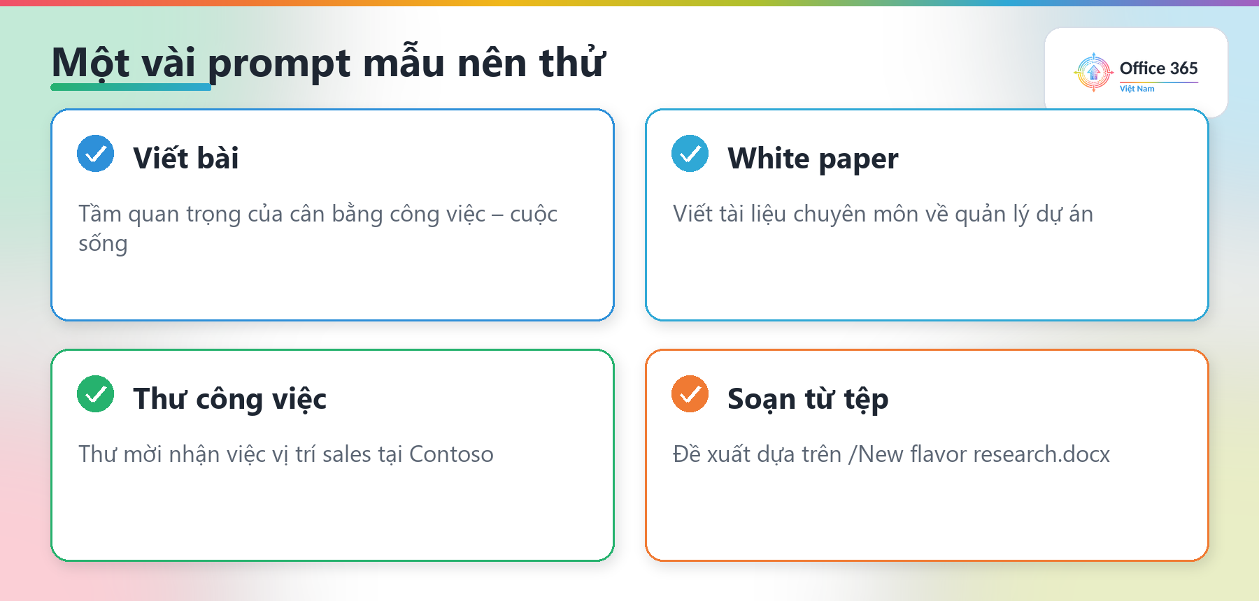 Bốn prompt mẫu nên thử với Copilot trong Word