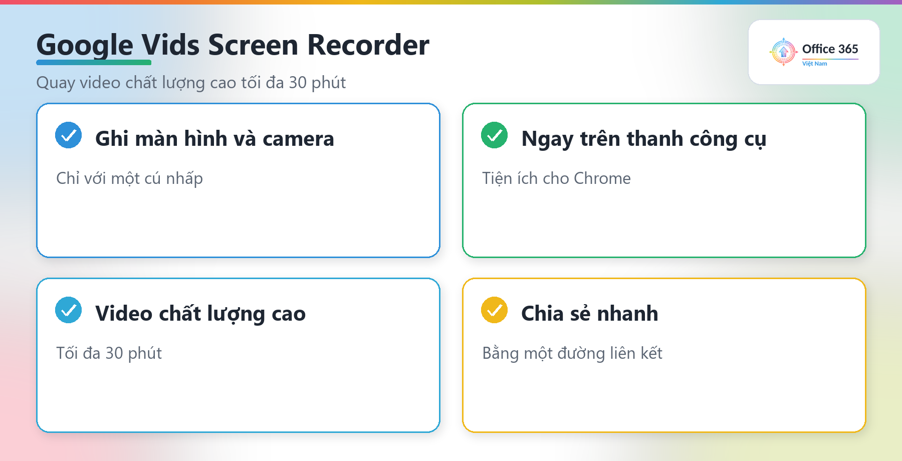 Tiện ích Google Vids Screen Recorder trên Chrome của Google Workspace