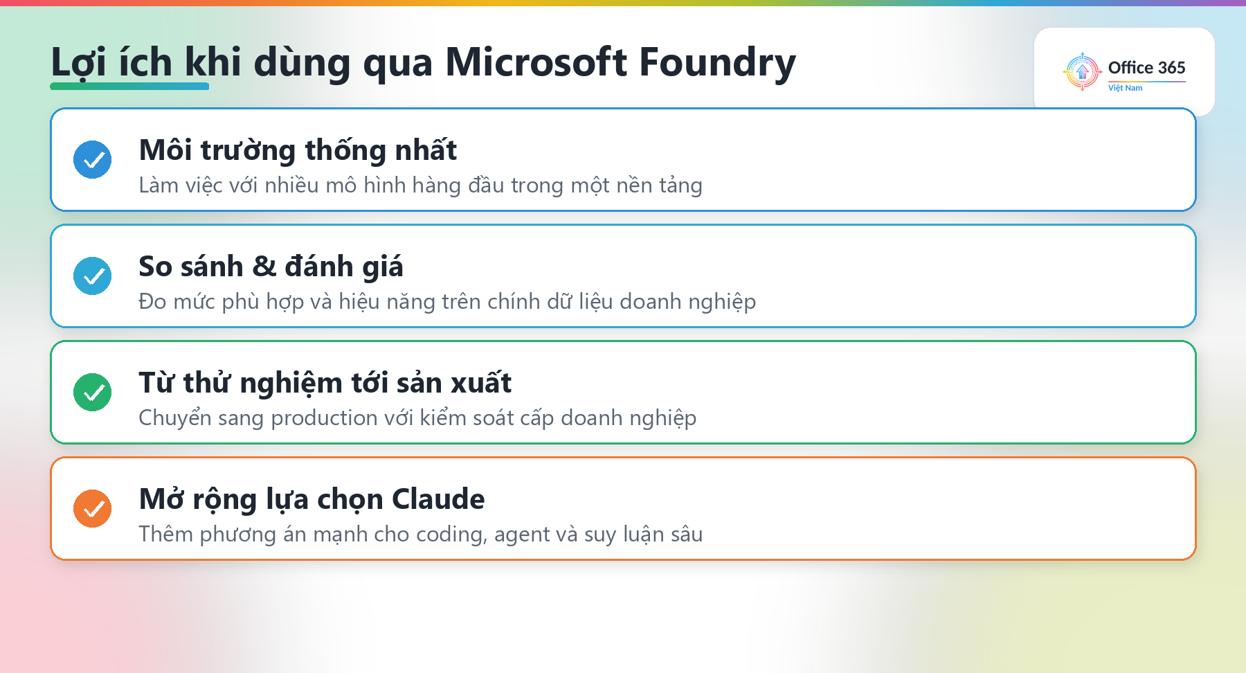 Lợi ích khi dùng Claude Opus 4.8 qua Microsoft Foundry