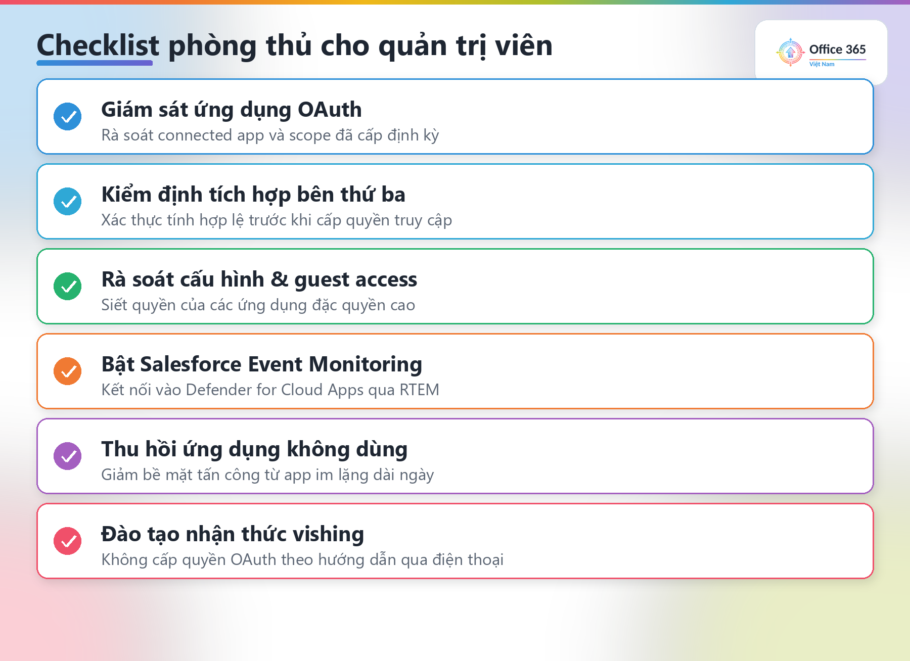 Checklist phòng thủ ShinyHunters lạm dụng OAuth cho quản trị viên