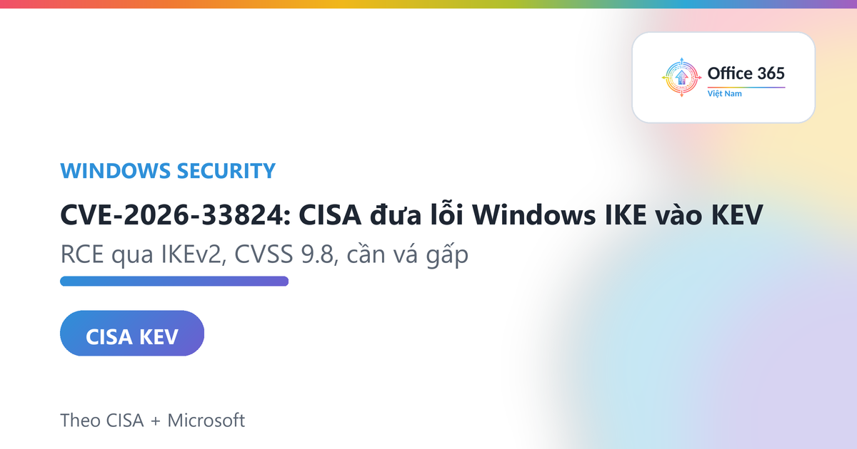 CVE-2026-33824 lỗi Windows IKE cần vá gấp