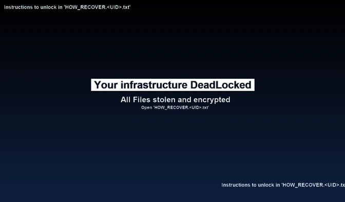 Hình nền máy nạn nhân sau khi DeadLock ransomware mã hoá dữ liệu