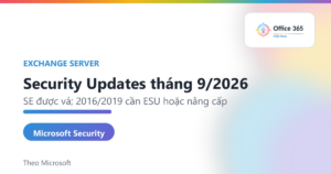Exchange Server Security Updates tháng 9/2026: admin cần làm gì ngay?