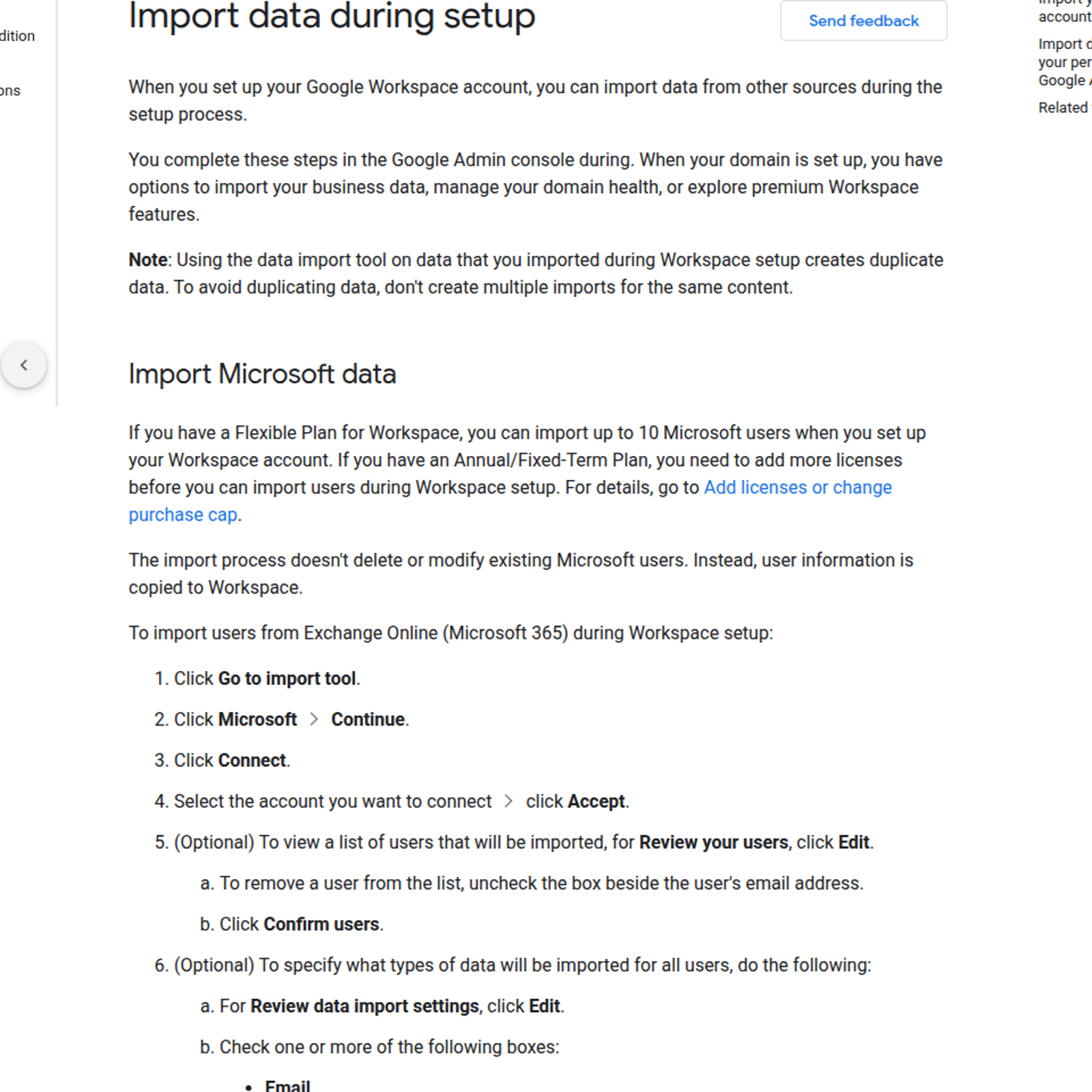 Hướng dẫn Import dữ liệu từ Microsoft sang Google Workspace trong Google Workspace Help
