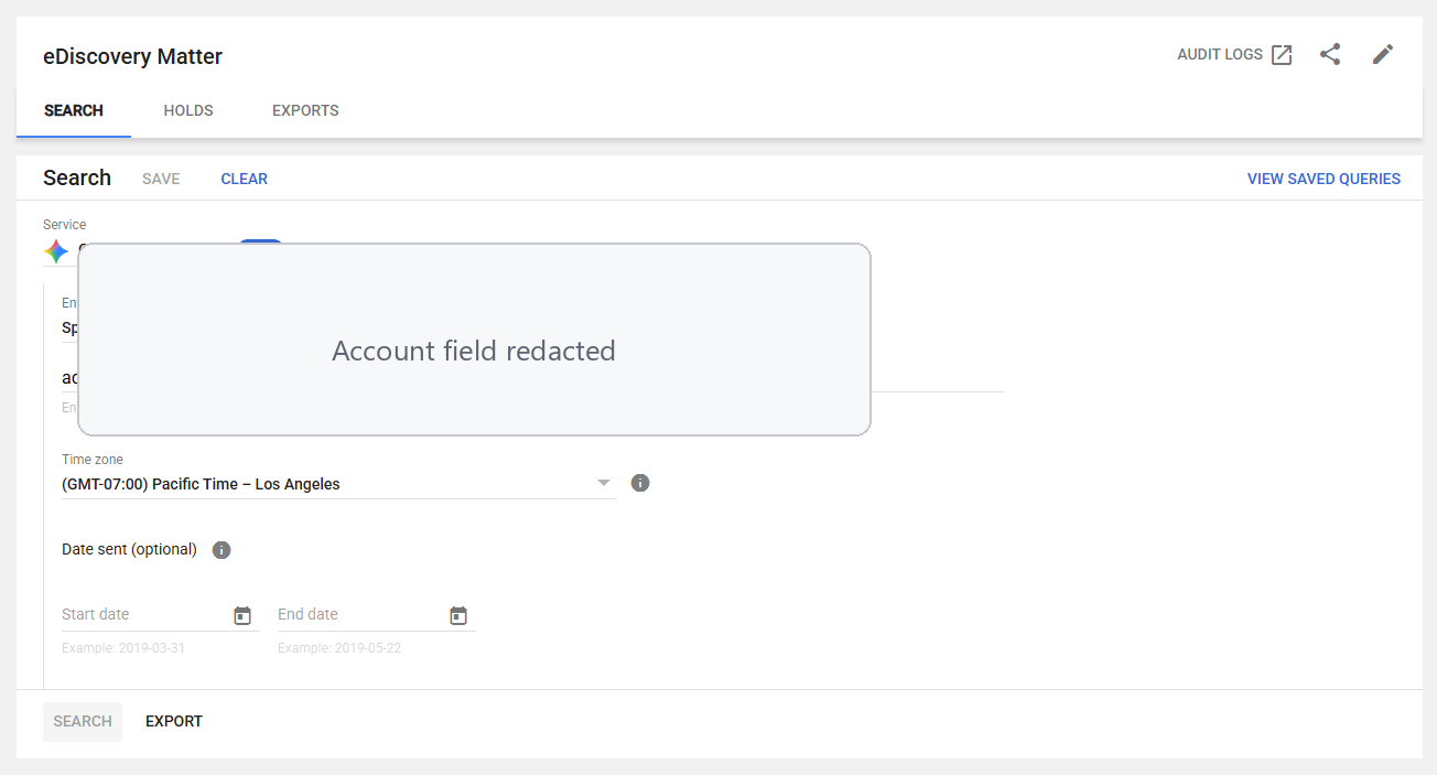 Google Vault filtered exports cho Gemini in Workspace trong giao diện eDiscovery