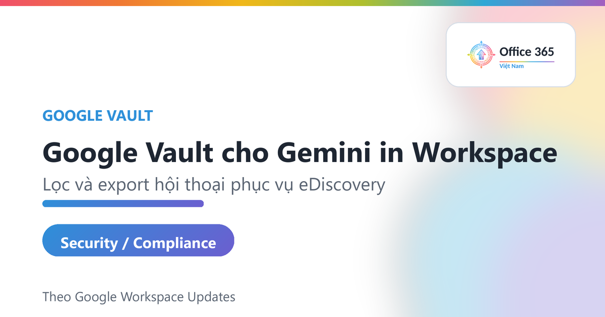 Google Vault filtered exports cho Gemini in Workspace